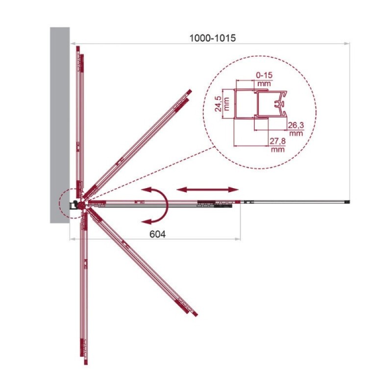 Шторка на ванну BelBagno LUCE-VF-11-100/145-C-Cr, 100 см, стекло прозрачное, профиль хром