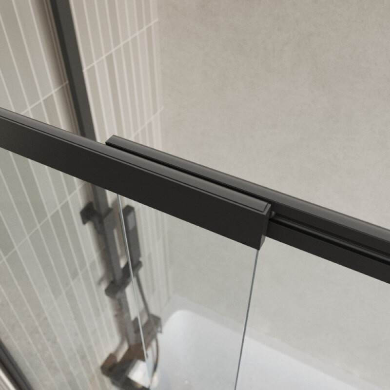 Шторка на ванну BelBagno LUCE-VF-11-90/145-C-NERO, 90 см, стекло прозрачное, профиль черный матовый