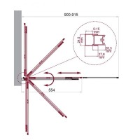 Шторка на ванну BelBagno LUCE-VF-11-90/145-C-ORO, 90 см, стекло прозрачное, профиль золото
