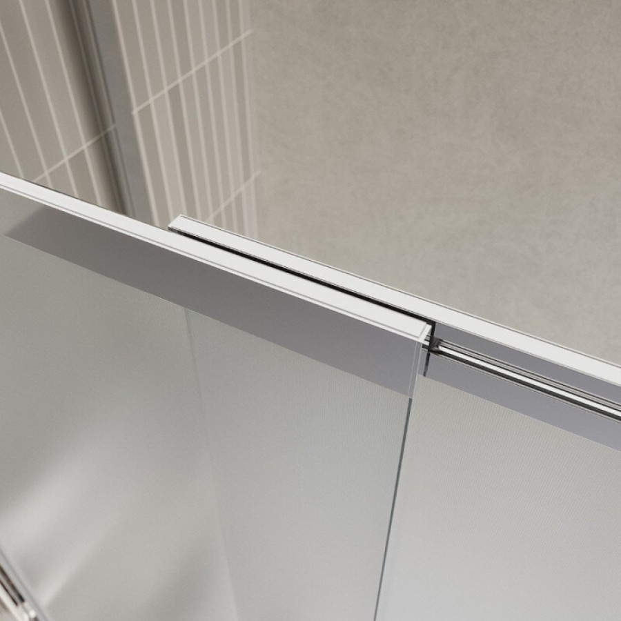 Шторка на ванну BelBagno LUCE-VF-11-90/145-P-Cr, 90 см, стекло рифленое, профиль хром