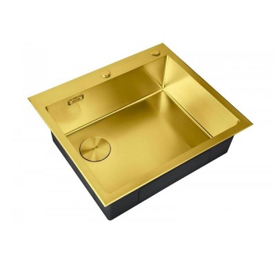 Кухонная мойка Zorg LUX 5951-L BRONZE, 59 см, нержавеющая сталь, PVD, выпуск слева, бронза