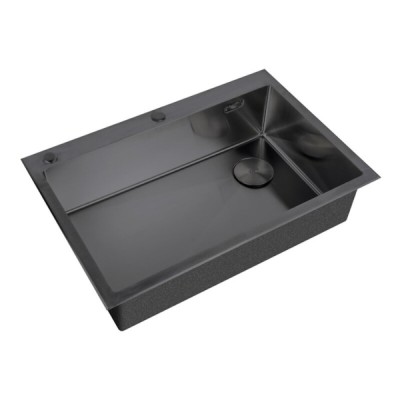 Кухонная мойка Zorg LUX 7551 GRAFIT, 75 см, нержавеющая сталь, цвет графит