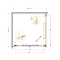Душевой уголок Cezares LUX-A-FS-1-100-C-CR, 100 х 100 см, стекло прозрачное, профиль хром