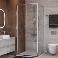 Душевой уголок Cezares LUX-A-FS-1-100-C-CR, 100 х 100 см, стекло прозрачное, профиль хром