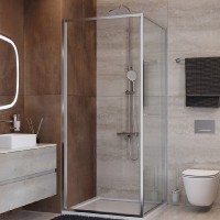 Душевой уголок Cezares LUX-A-FS-1-80-C-CR, 80 х 80 см, стекло прозрачное, профиль хром