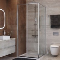 Душевой уголок Cezares LUX-A-FS-1-90-C-CR, 90 х 90 см, стекло прозрачное, профиль хром