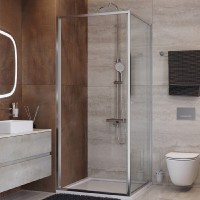 Душевой уголок Cezares LUX-A-FS-1-90-C-CR, 90 х 90 см, стекло прозрачное, профиль хром
