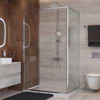 Душевой уголок Cezares LUX-A-FS-11-100-C-CR, 110 х 100 см, стекло прозрачное, профиль хром