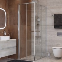 Душевой уголок Cezares LUX-AH-FS-1-70/100-C-CR, 70 х 100 см, стекло прозрачное, профиль хром