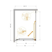 Душевой уголок Cezares LUX-AH-FS-1-70/100-C-CR, 70 х 100 см, стекло прозрачное, профиль хром