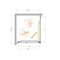 Душевой уголок Cezares LUX-AH-FS-1-70/80-C-CR, 70 х 80 см, стекло прозрачное, профиль хром