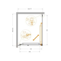 Душевой уголок Cezares LUX-AH-FS-1-70/90-C-GM, 70 х 90 см, стекло прозрачное, профиль оружейная сталь