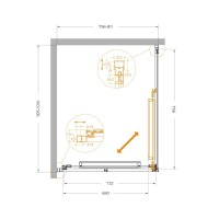Душевой уголок Cezares LUX-AH-FS-1-80/100-C-GM, 80 х 100 см, стекло прозрачное, профиль оружейная сталь