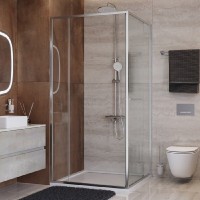 Душевой уголок Cezares LUX-AH-FS-11-100/90-C-CR, 100 х 90 см, стекло прозрачное, профиль хром
