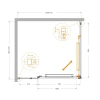 Душевой уголок Cezares LUX-AH-FS-11-110/100-C-CR, 110 х 100 см, стекло прозрачное, профиль хром