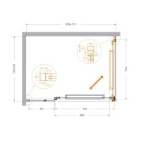 Душевой уголок Cezares LUX-AH-FS-11-110/80-C-CR, 110 х 80 см, стекло прозрачное, профиль хром
