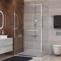 Душевой уголок Cezares LUX-AH-FS-11-110/80-C-CR, 110 х 80 см, стекло прозрачное, профиль хром