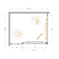 Душевой уголок Cezares LUX-AH-FS-11-110/90-C-CR, 110 х 90 см, стекло прозрачное, профиль хром