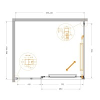 Душевой уголок Cezares LUX-AH-FS-11-120/100-C-CR, 120 х 100 см, стекло прозрачное, профиль хром