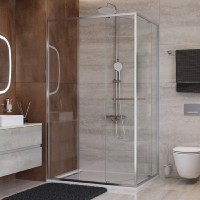 Душевой уголок Cezares LUX-AH-FS-11-120/100-C-CR, 120 х 100 см, стекло прозрачное, профиль хром