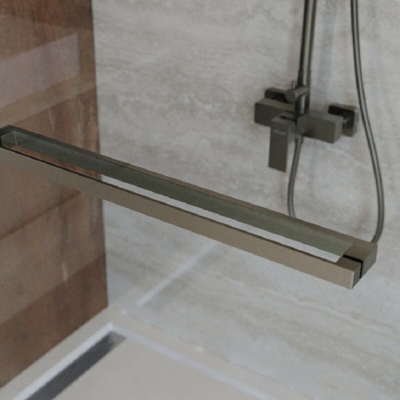 Душевой уголок Cezares LUX-AH-FS-11-120/100-C-GM, 120 х 100 см, стекло прозрачное, профиль оружейная сталь