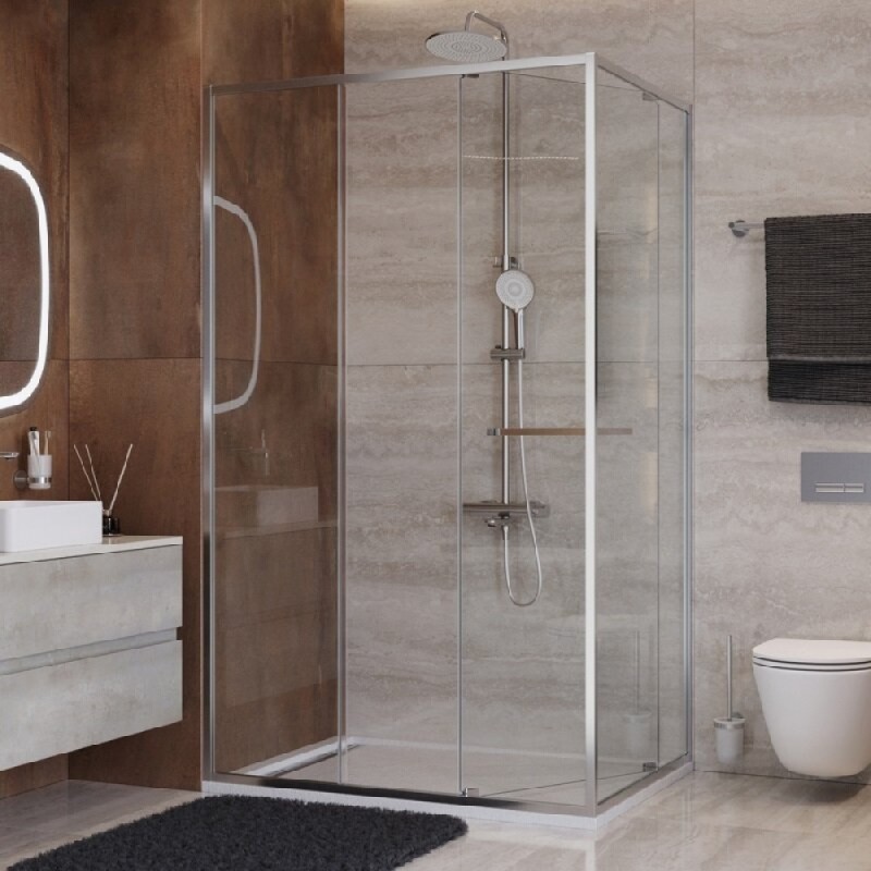 Душевой уголок Cezares LUX-AH-FS-11-120/80-C-CR, 120 х 80 см, стекло прозрачное, профиль хром
