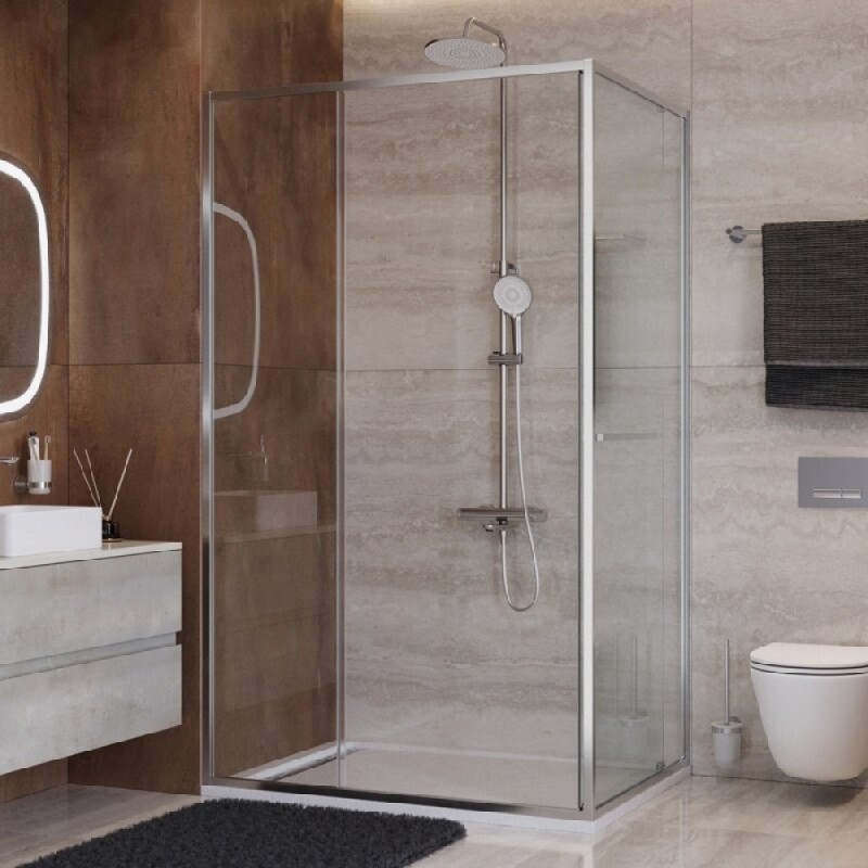 Душевой уголок Cezares LUX-AH-FS-11-120/90-C-CR, 120 х 90 см, стекло прозрачное, профиль хром