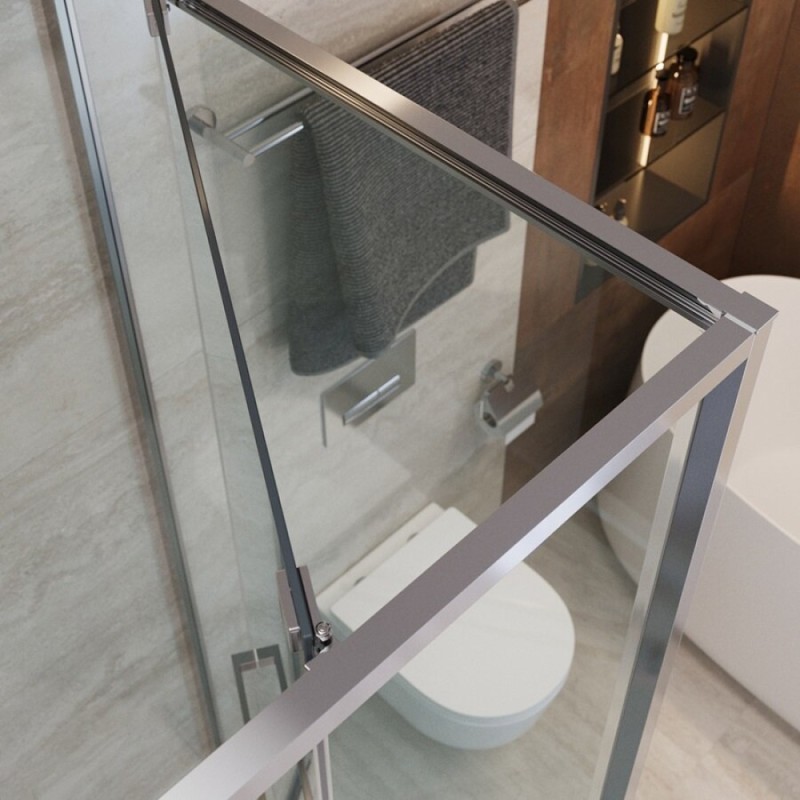 Душевой уголок Cezares LUX-AH-FS-11-120/90-C-CR, 120 х 90 см, стекло прозрачное, профиль хром