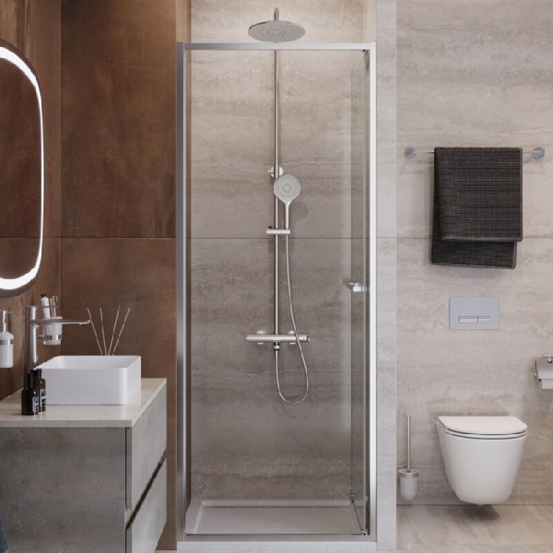 Душевая дверь Cezares LUX-B-FS-1-70-C-CR, 70 см, стекло прозрачное, профиль хром