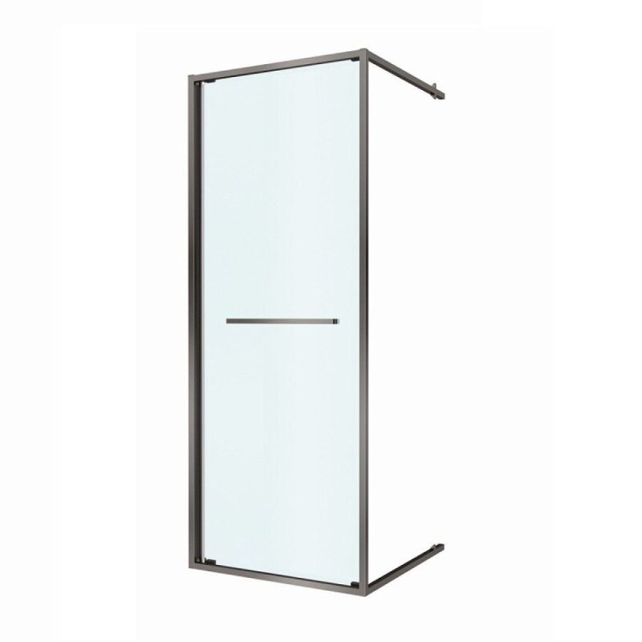 Душевая дверь Cezares LUX-B-FS-1-80-C-GM, 80 см, стекло прозрачное, профиль оружейная сталь