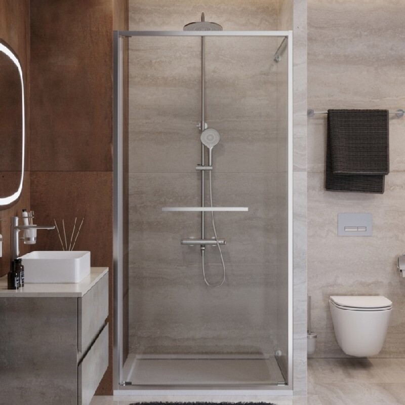 Душевая дверь Cezares LUX-B-FS-1-90-C-CR, 90 см, стекло прозрачное, профиль хром