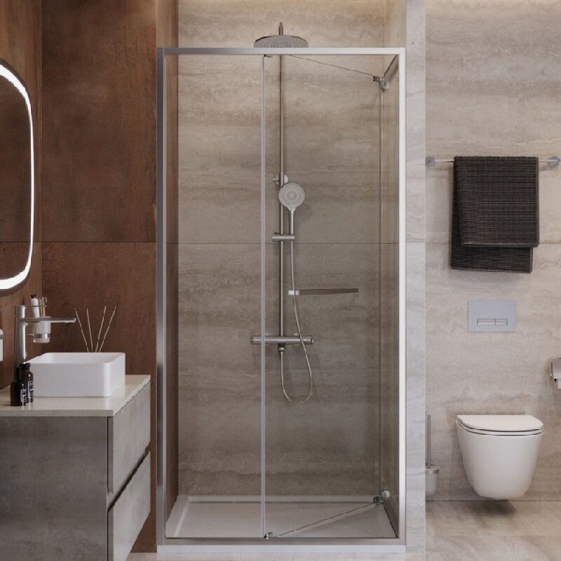 Душевая дверь Cezares LUX-B-FS-1-90-C-CR, 90 см, стекло прозрачное, профиль хром