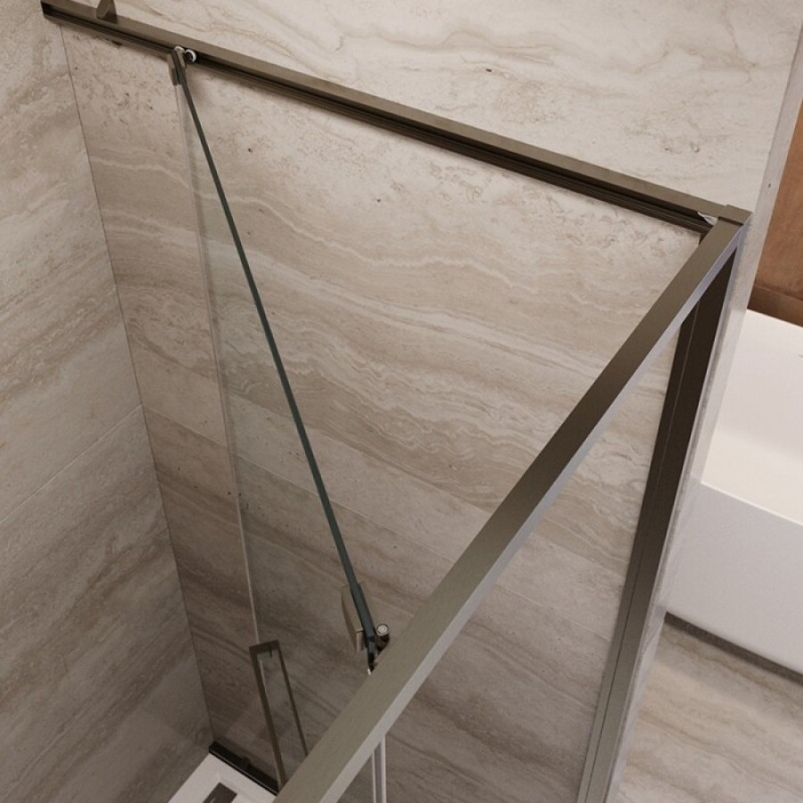 Душевая дверь Cezares LUX-B-FS-1-90-C-GM, 90 см, стекло прозрачное, профиль оружейная сталь