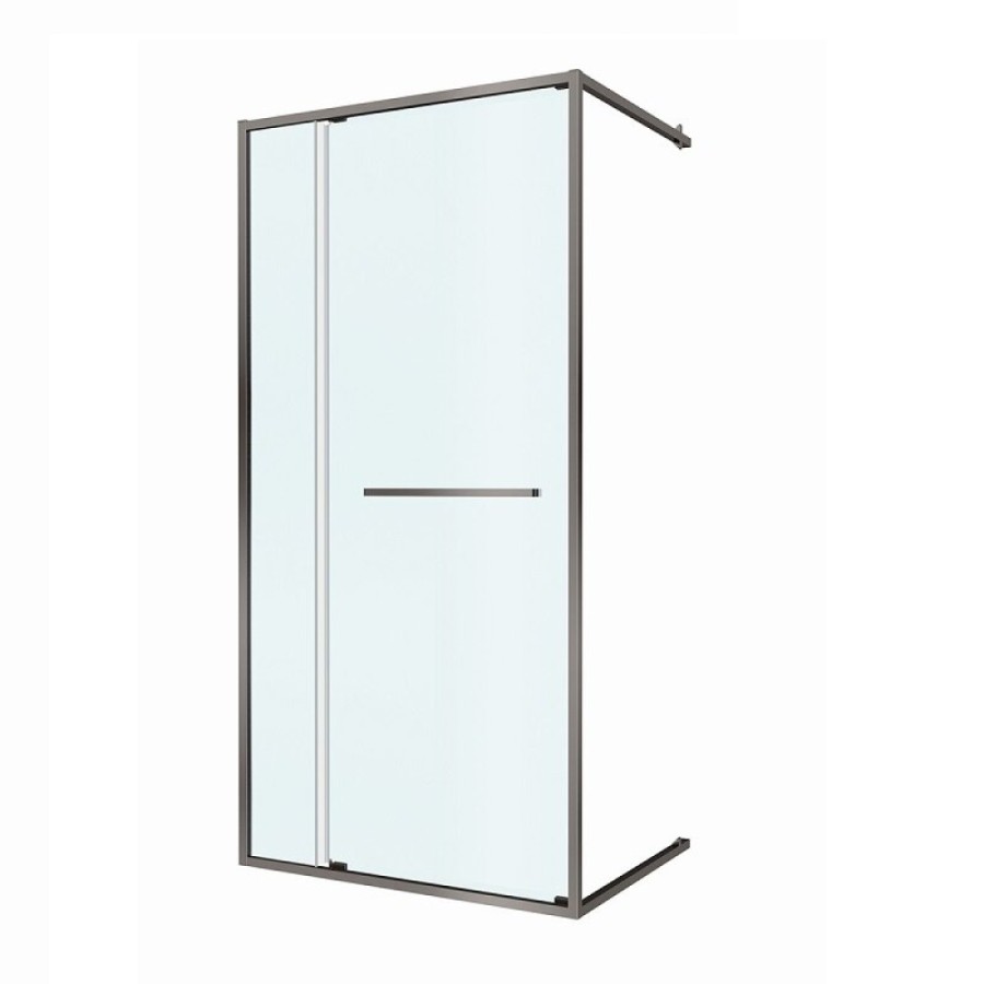 Душевая дверь Cezares LUX-B-FS-11-100-C-GM, 100 см, стекло прозрачное, профиль оружейная сталь