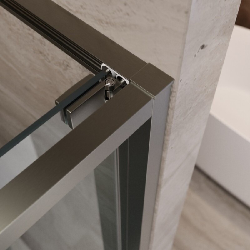 Душевая дверь Cezares LUX-B-FS-11-100-C-GM, 100 см, стекло прозрачное, профиль оружейная сталь
