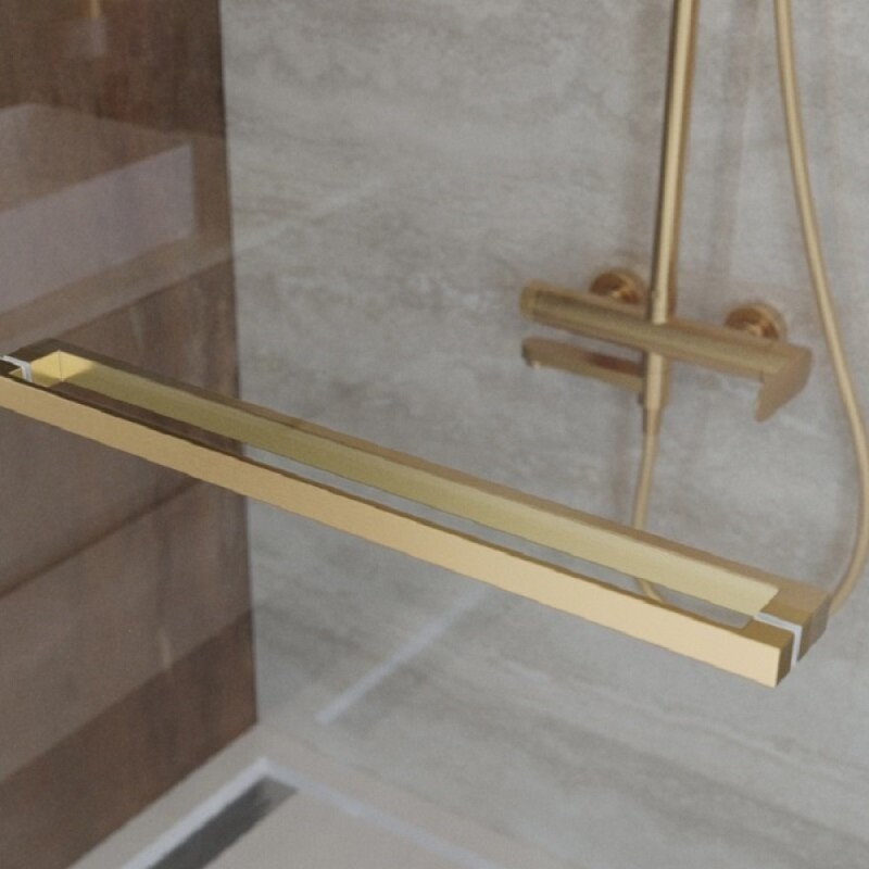 Душевая дверь Cezares LUX-B-FS-11-120-C-BORO, 120 см, стекло прозрачное, профиль брашированное золото