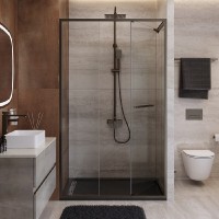 Душевая дверь Cezares LUX-B-FS-11-120-C-GM, 120 см, стекло прозрачное, профиль оружейная сталь
