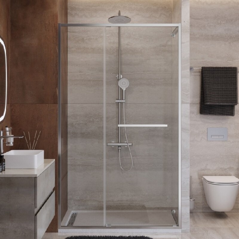 Душевая дверь Cezares LUX-B-FS-11-130-C-CR, 130 см, стекло прозрачное, профиль хром