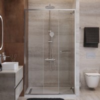 Душевая дверь Cezares LUX-B-FS-11-130-C-CR, 130 см, стекло прозрачное, профиль хром