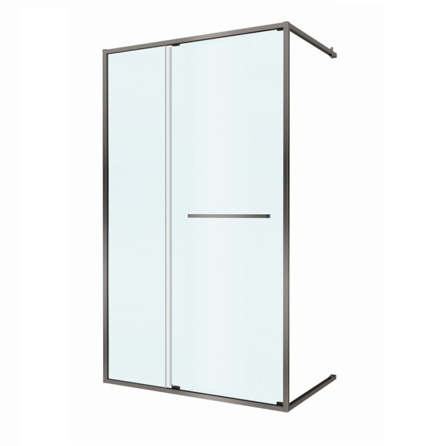 Душевая дверь Cezares LUX-B-FS-11-130-C-GM, 130 см, стекло прозрачное, профиль оружейная сталь