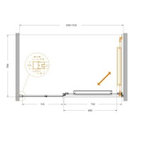 Душевая дверь Cezares LUX-B-FS-11-130-C-GM, 130 см, стекло прозрачное, профиль оружейная сталь