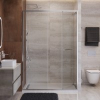 Душевая дверь Cezares LUX-B-FS-11-140-C-CR, 140 см, стекло прозрачное, профиль хром