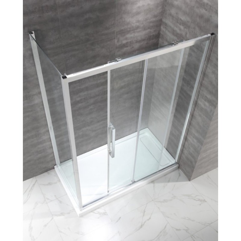 Душевой уголок Cezares LUX-SOFT-W-AH-1-150/80-C-Cr-IV, 150 х 80 см, стекло прозрачное антикальций, профиль хром