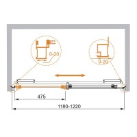 Душевая дверь Cezares Lux-Soft, 120 см, стекло прозрачное, профиль хром, LUX-SOFT-W-BF-1-120-C-Cr-IV