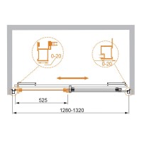 Душевая дверь Cezares Lux-Soft, 130 см, стекло прозрачное, профиль хром, LUX-SOFT-W-BF-1-130-C-Cr-IV