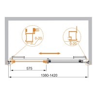 Душевая дверь Cezares Lux-Soft, 140 см, стекло прозрачное, профиль хром, LUX-SOFT-W-BF-1-140-C-Cr-IV