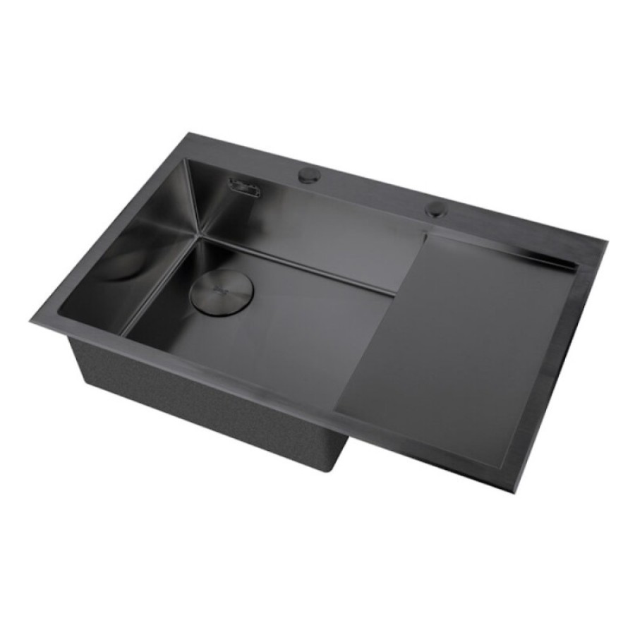 Кухонная мойка Zorg LUX 7851-L GRAFIT/LUX 7851-R GRAFIT, 78 см, нержавеющая сталь, цвет графит, чаша слева/справа