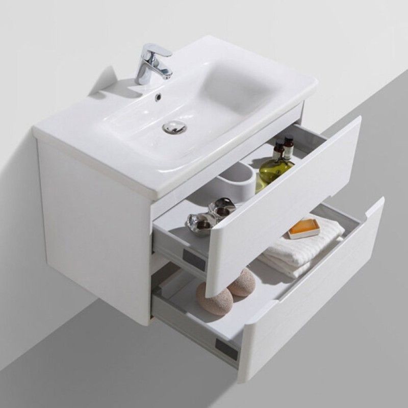 Тумба под раковину BelBagno Luxury/Soft-800-2C-SO-BL-P 80 см подвесная, цвет белый глянцевый (bianco lucido)