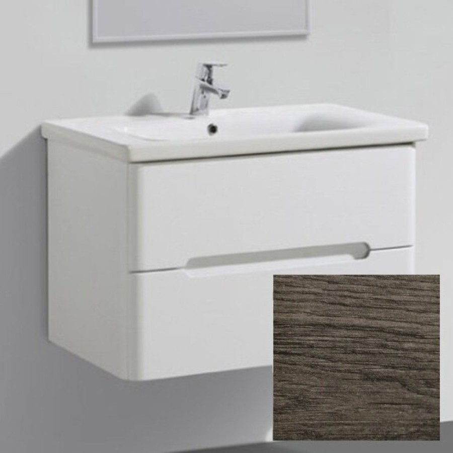Тумба под раковину BelBagno Luxury/Soft-800-2C-SO-RW-P 80 см подвесная, цвет темный дуб (rovere moro)