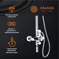 Душевая система Orange Push M01-911cr с поворотным изливом, хром